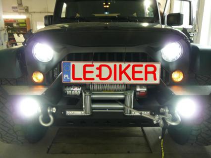 Jeep Wrangler - modyfikacja oświetlenia przód USA > EU