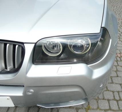 BMW X3 - modyfikacja lamp przednich  UK > EU