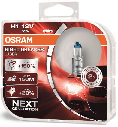 Żarówka halogenowa H1 Osram Night Breaker Laser - komplet 2szt.