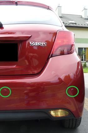 Toyota Yaris - montaż czujników parkowania przód i tył