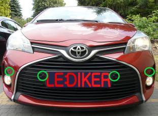 Toyota Yaris  montaż czujników parkowania przód i tył